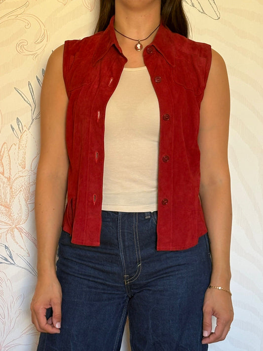 Gilet scamosciato