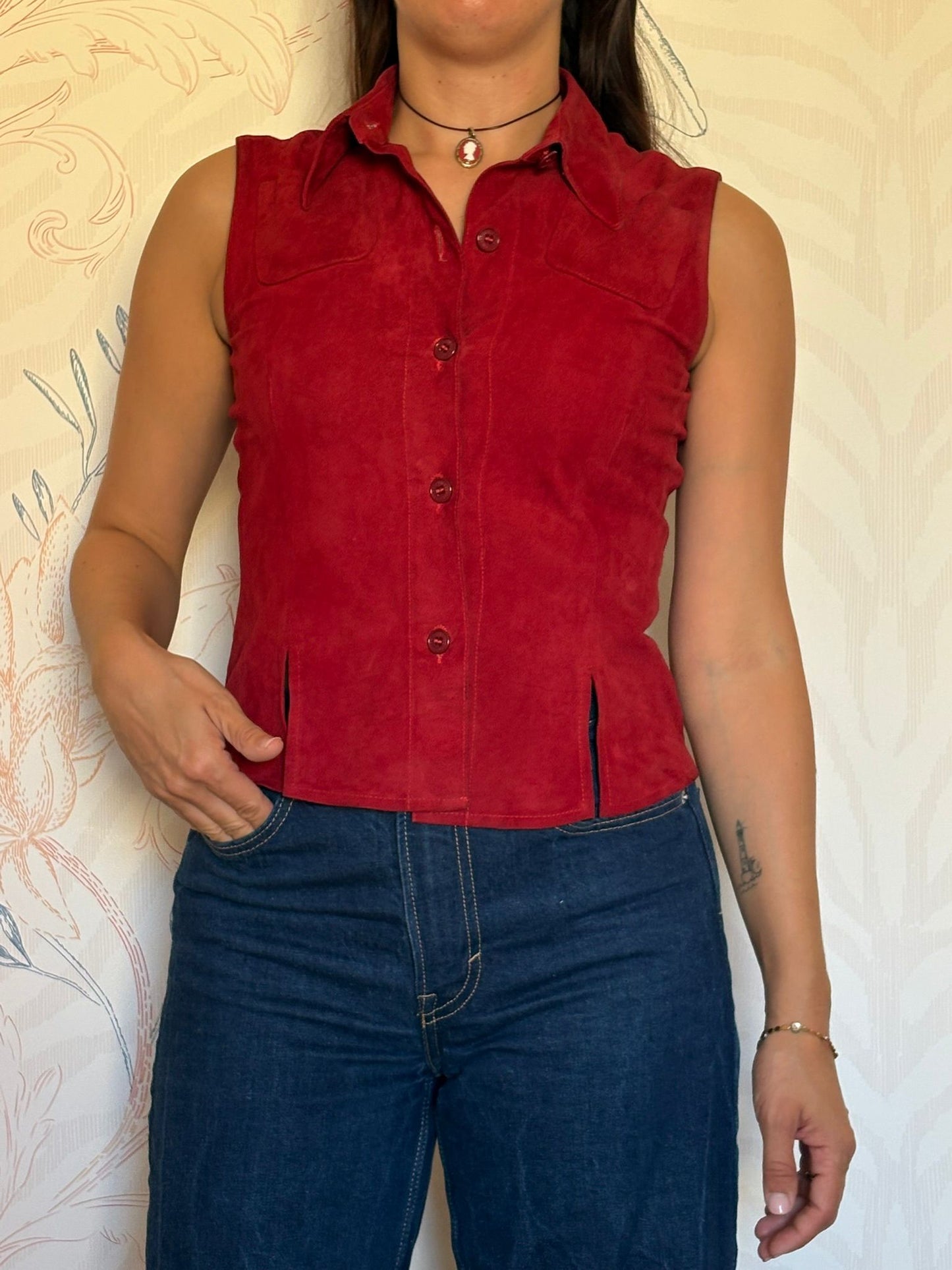 Gilet scamosciato
